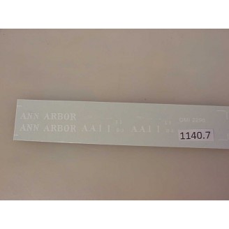 1140-7 - HO Scale - Overland Caboose, Ann Arbor, lettering only - Pkg. 1 set